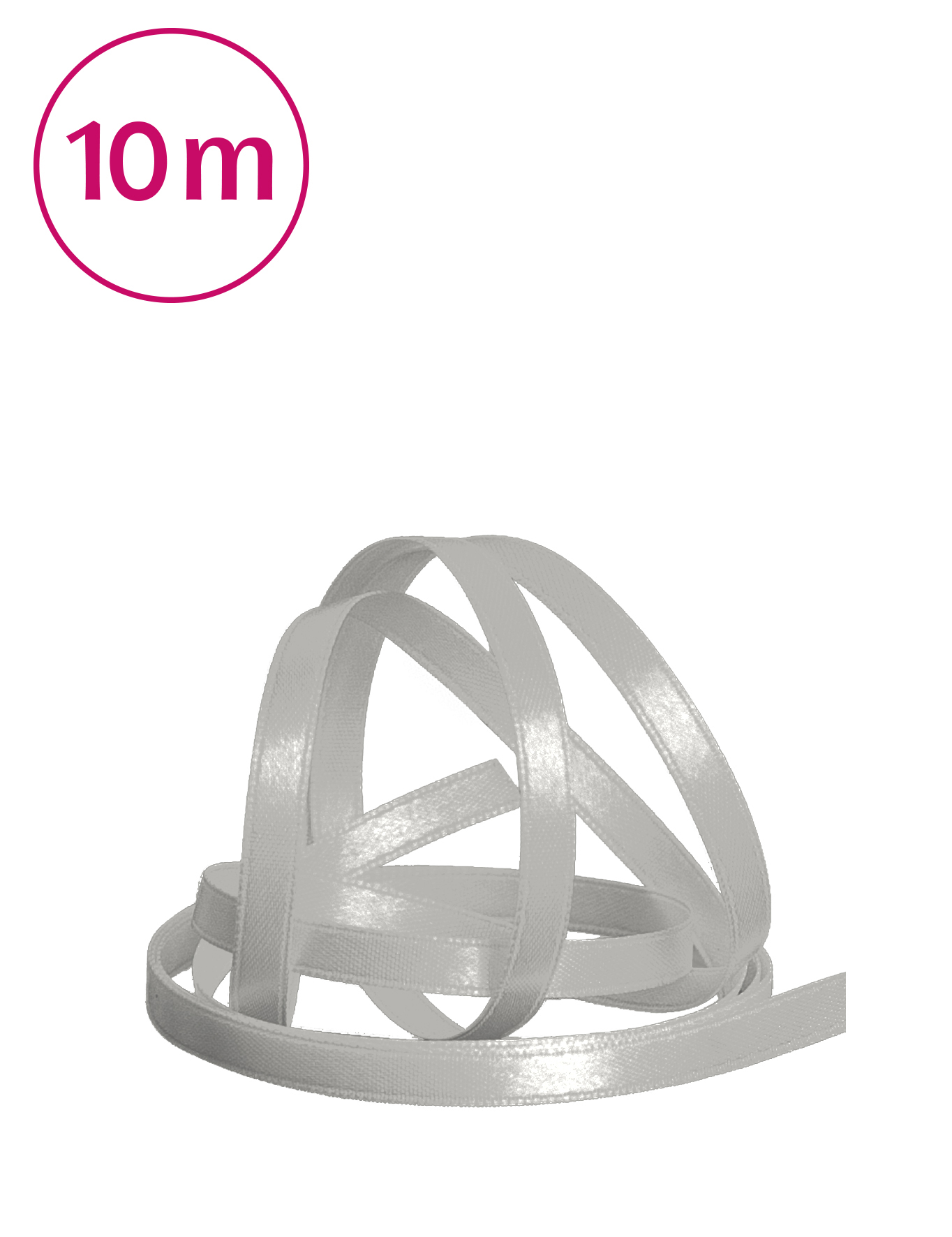 Band doppelseitig / 10m 5mm silber-grau