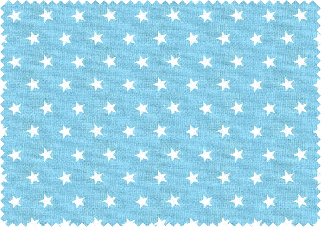 Stoff hellblau Sterne 70 x 50 cm