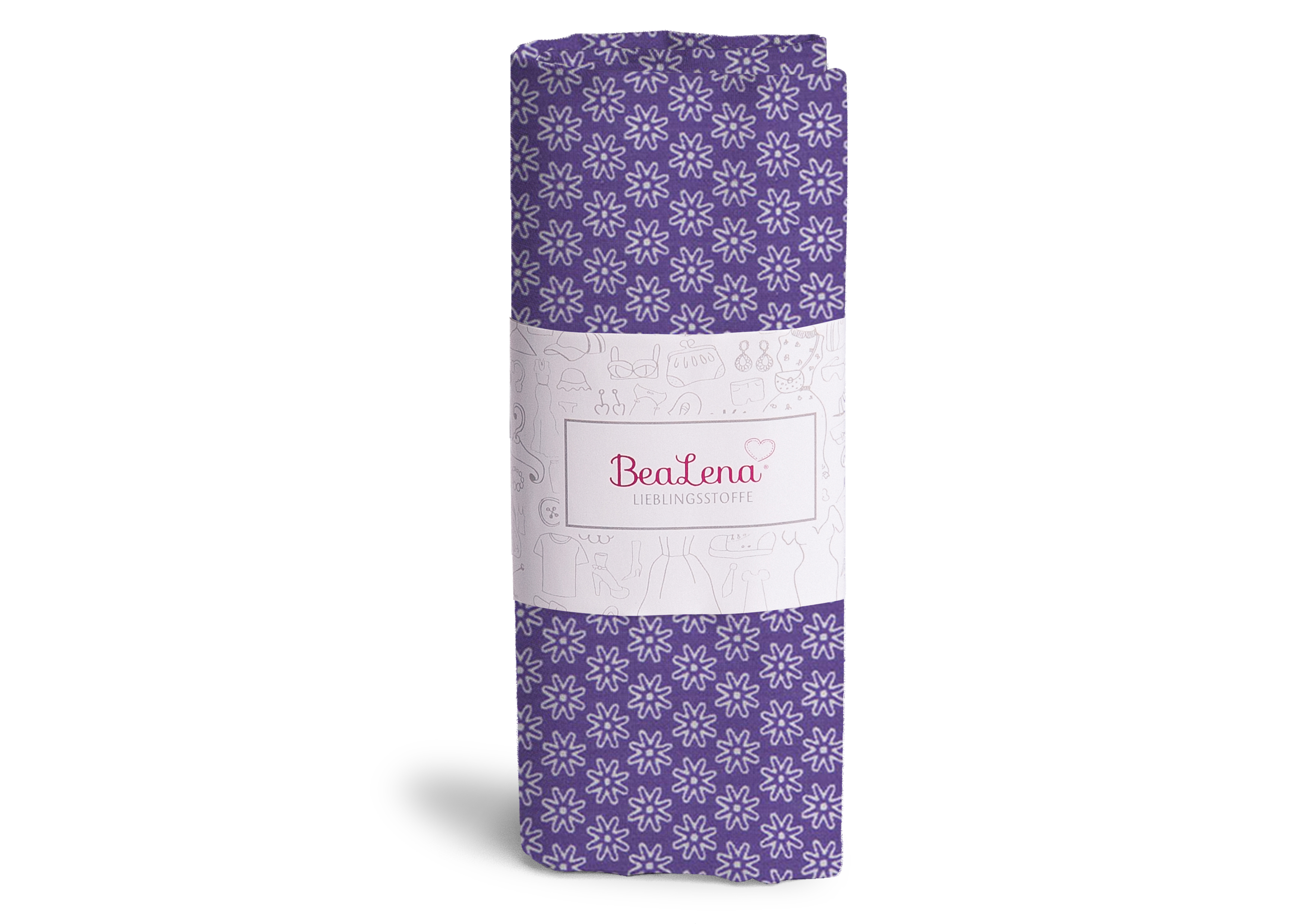 Stoff purple Blumen 70 x 50 cm
