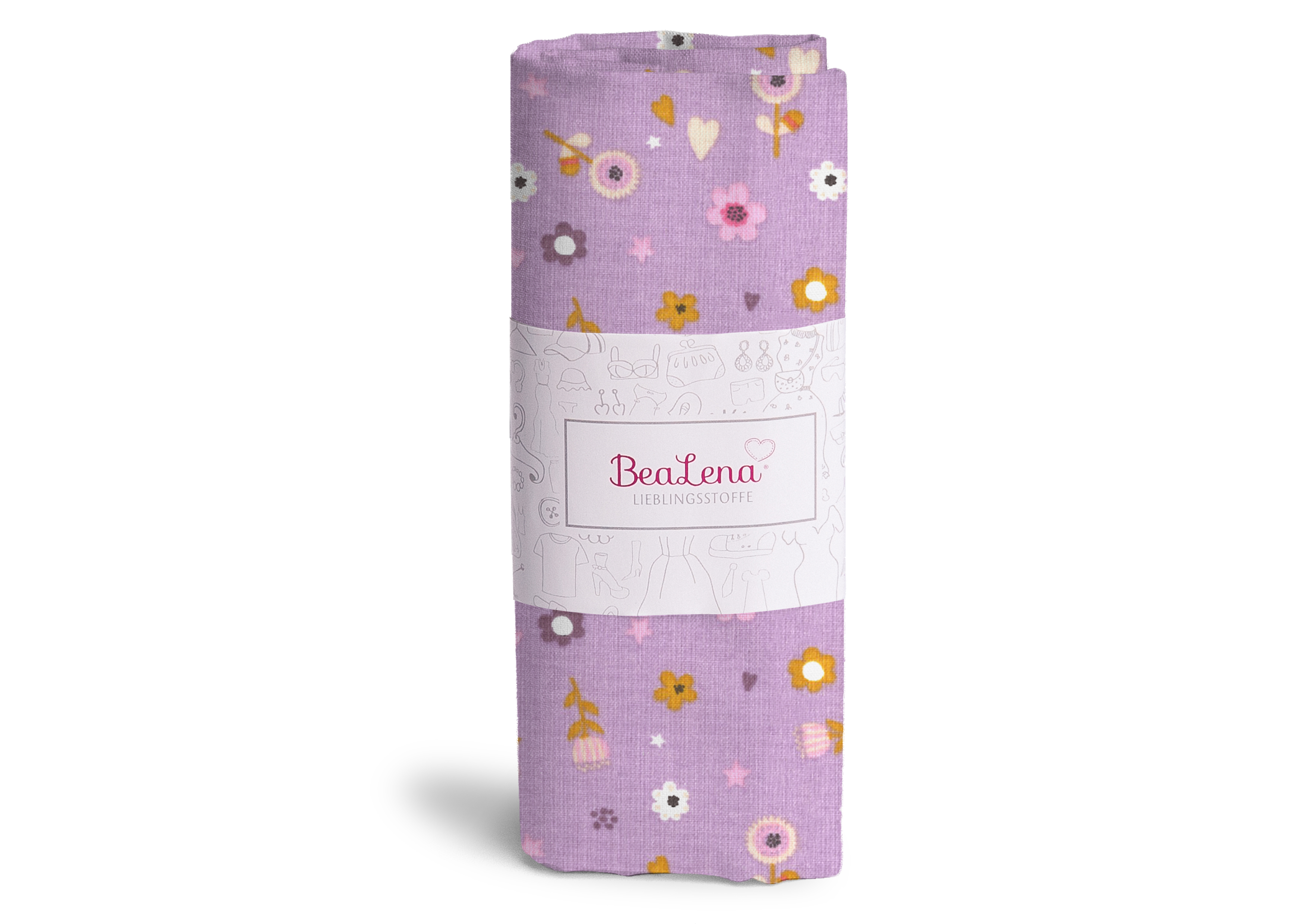 Stoff lila Blumen 70 x 50 cm