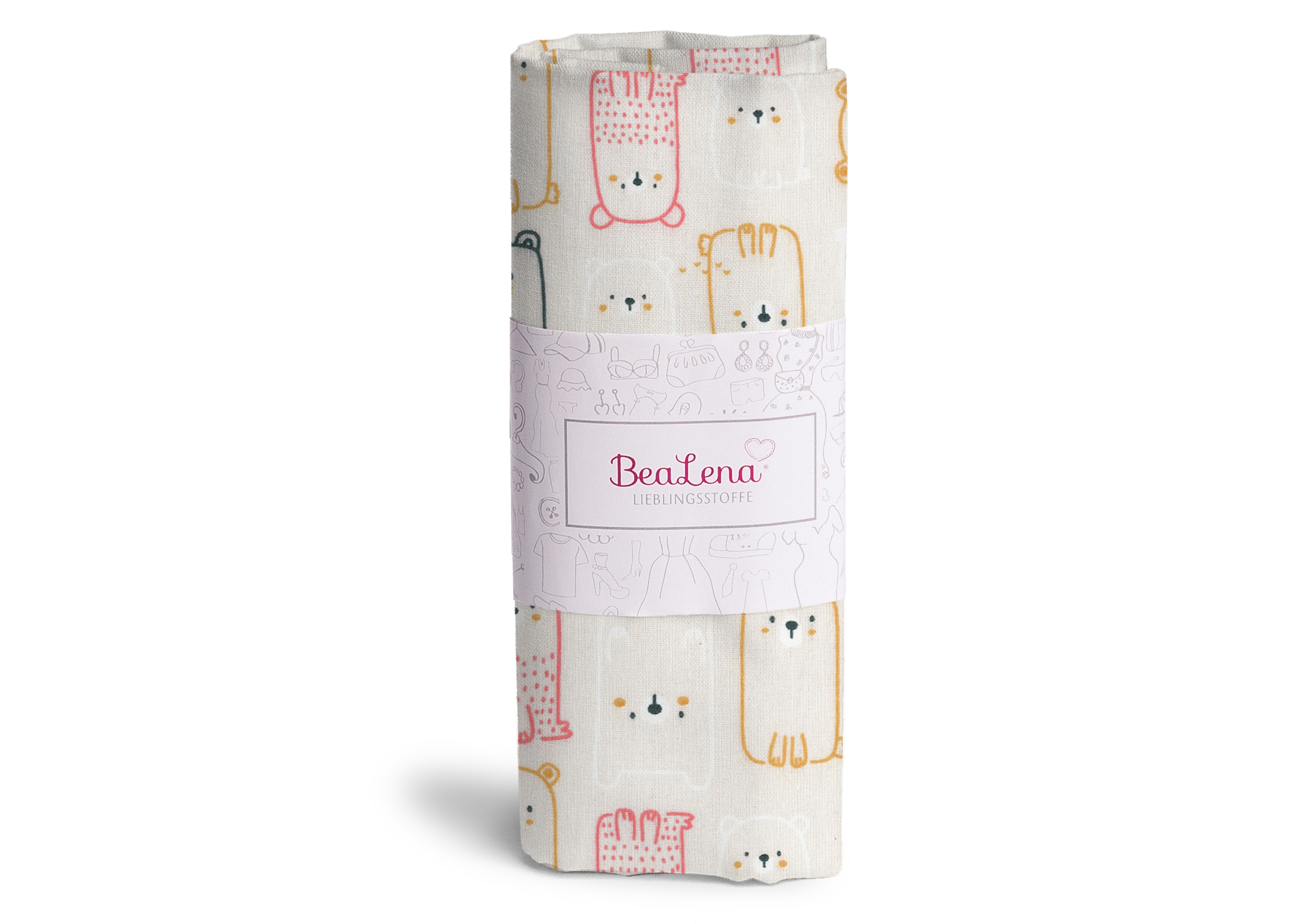 Stoff rose Tiere 70 x 50 cm