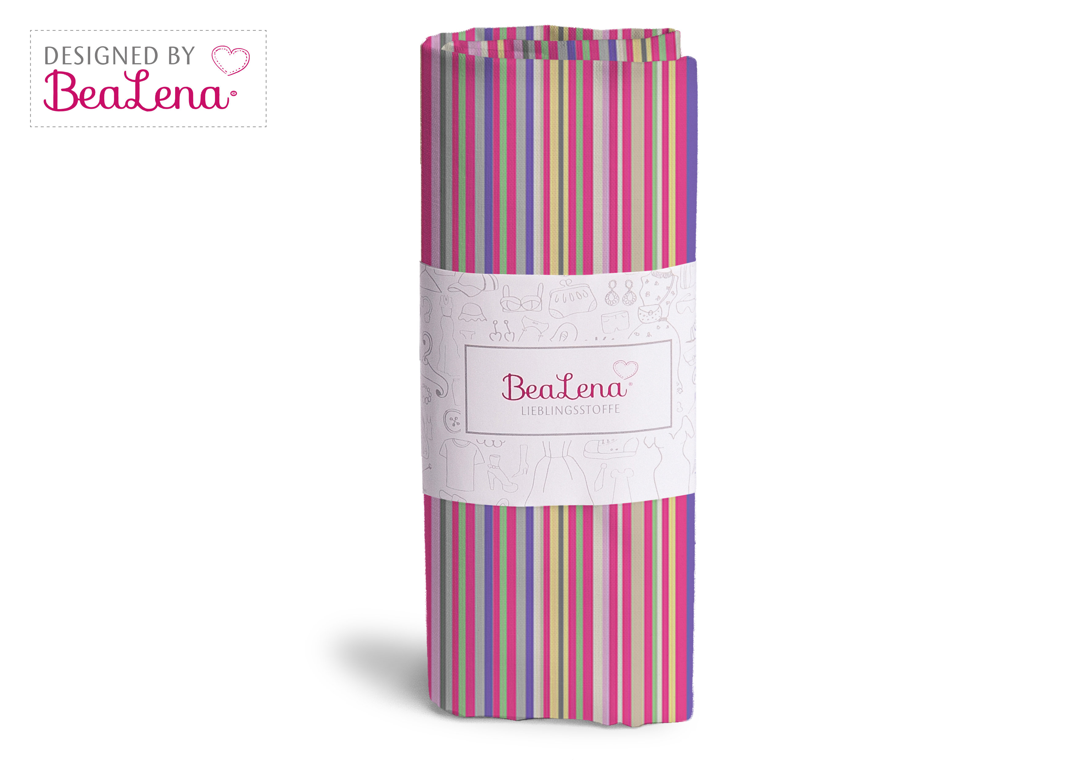 Stoff pink Streifen 70 x 50 cm