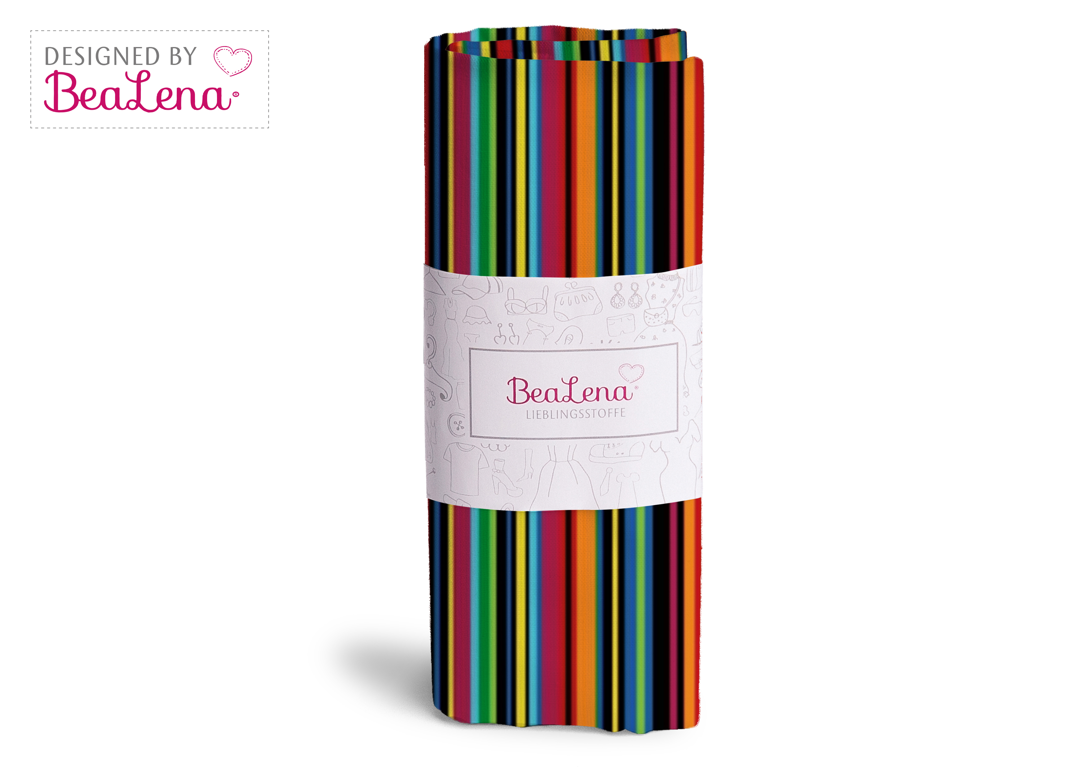 Stoff multicolor Streifen 70 x 50cm