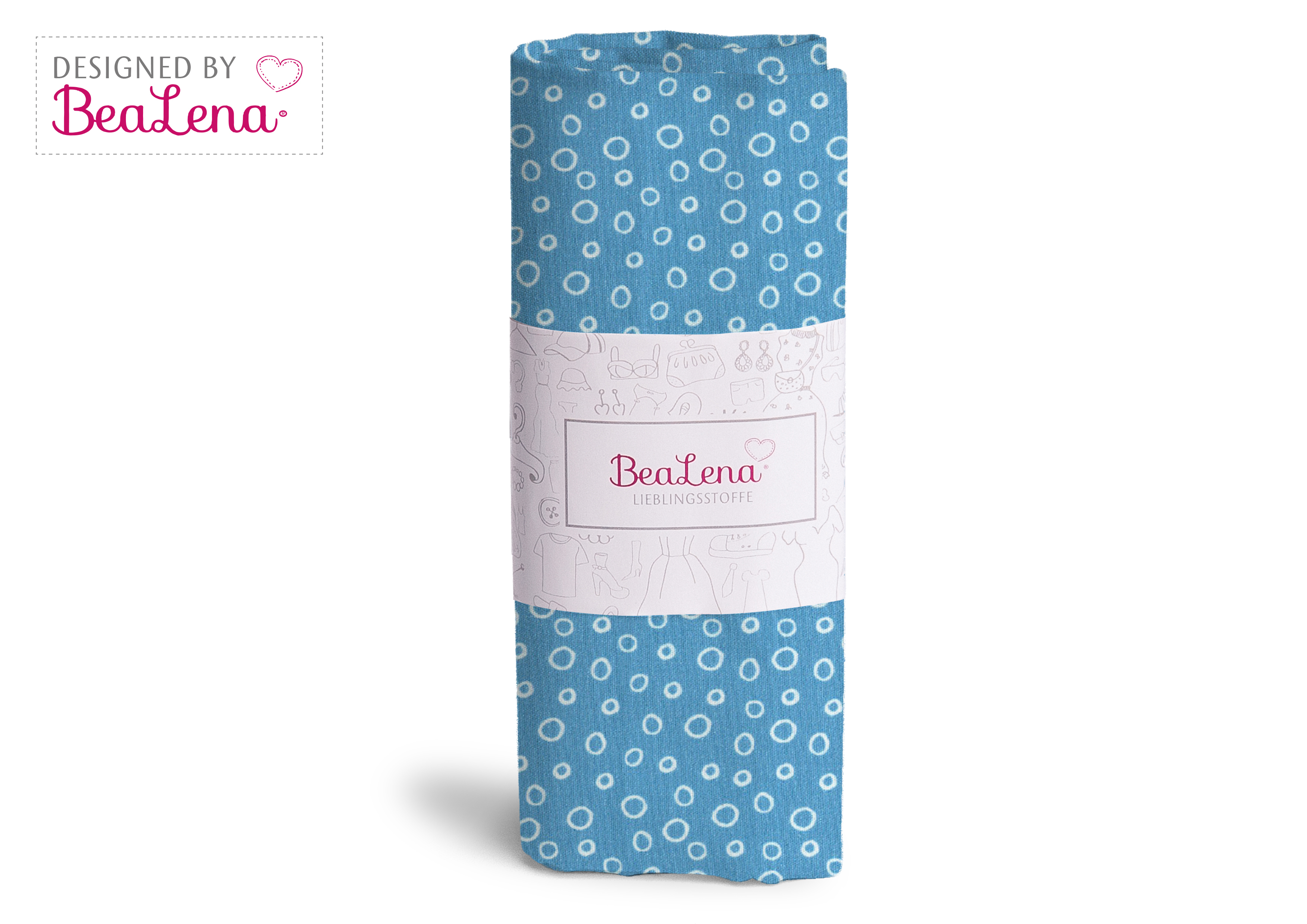 Stoff hellblau Punkte 70 x 50cm