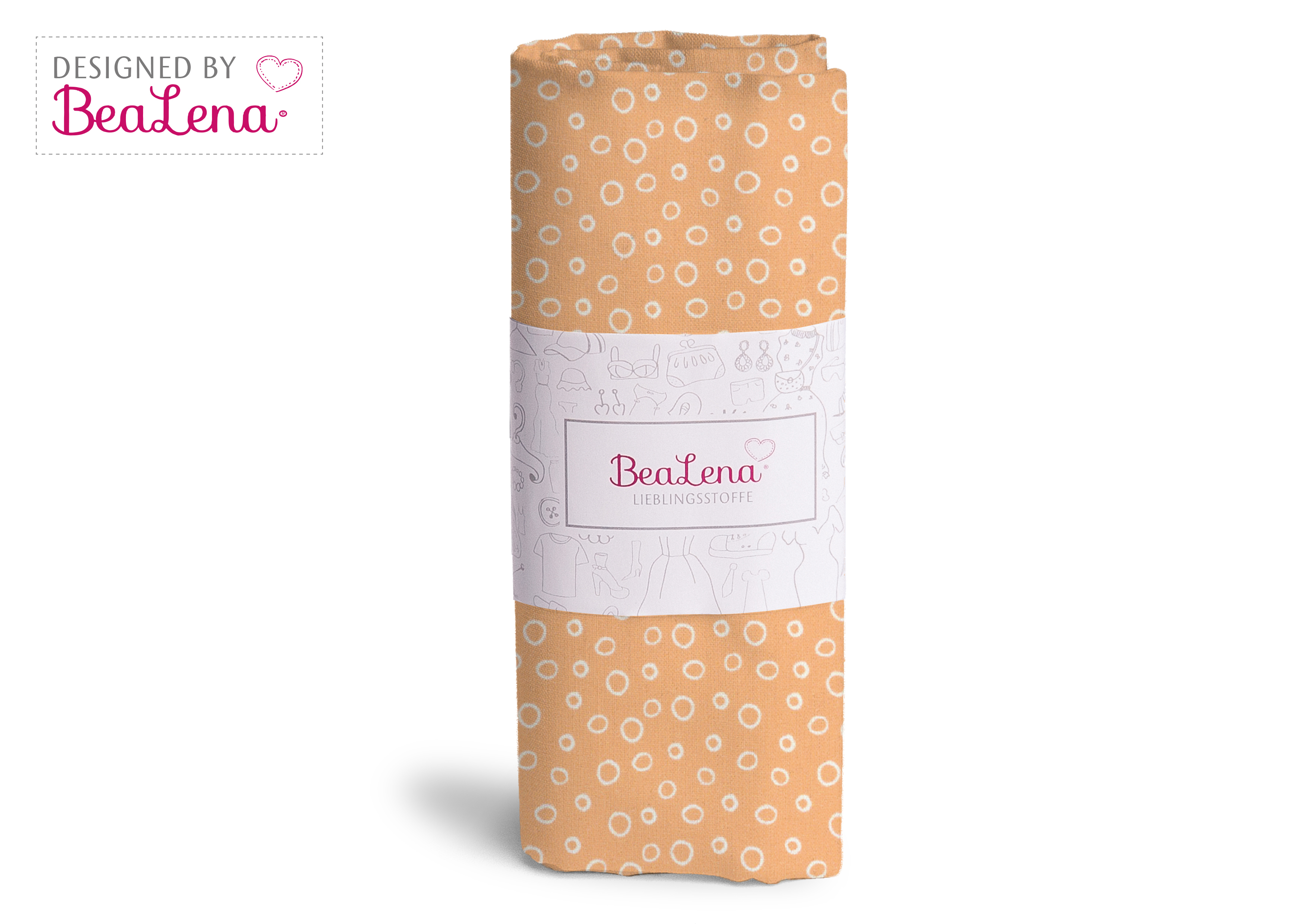 Stoff apricot Punkte 70 x 50cm
