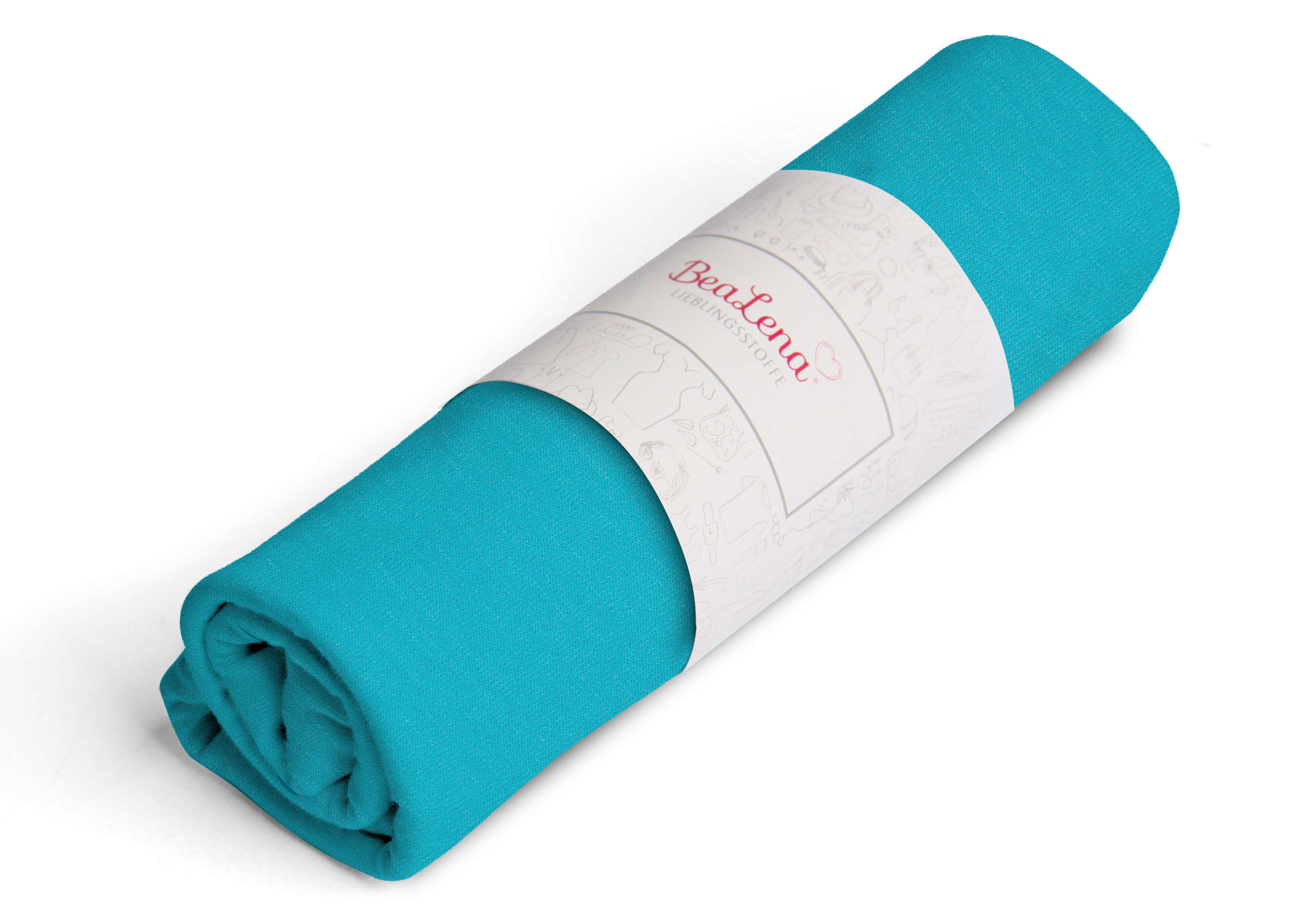 Stoff t&#252;rkis Uni 80 x 100 cm
