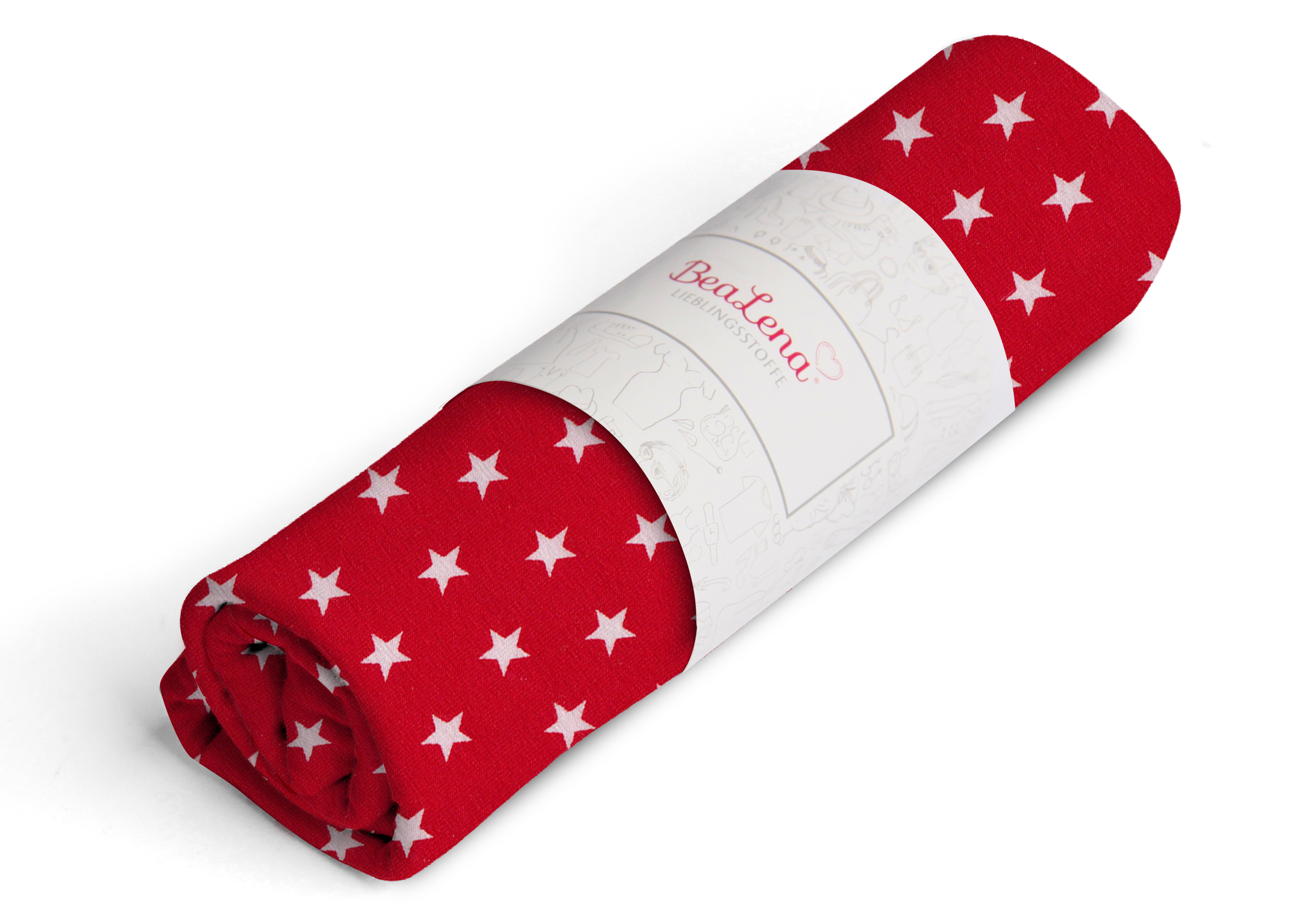 Stoff hochrot Sterne 70 x 100 cm