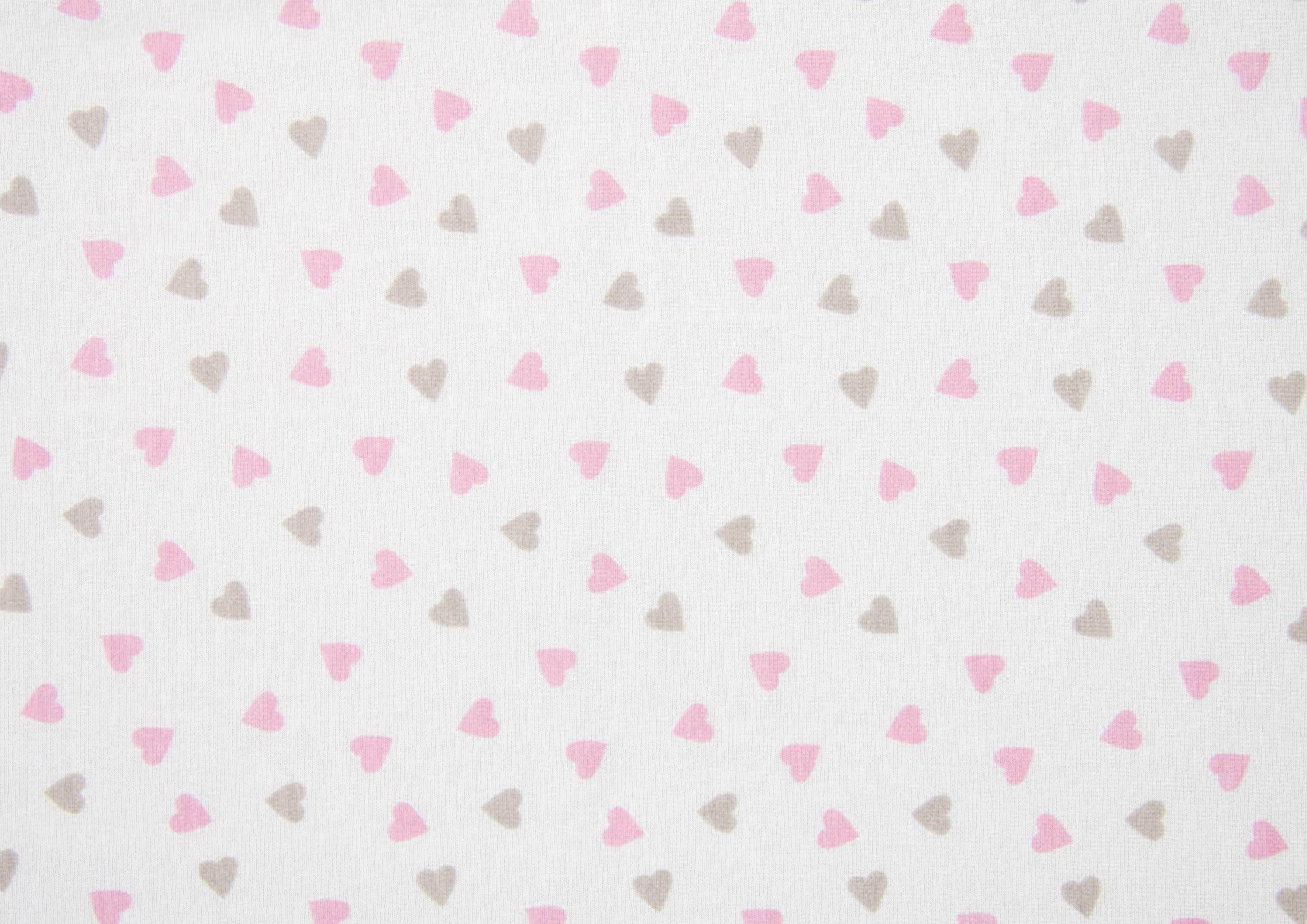 Stoff rose Herzen 80 x 100 cm