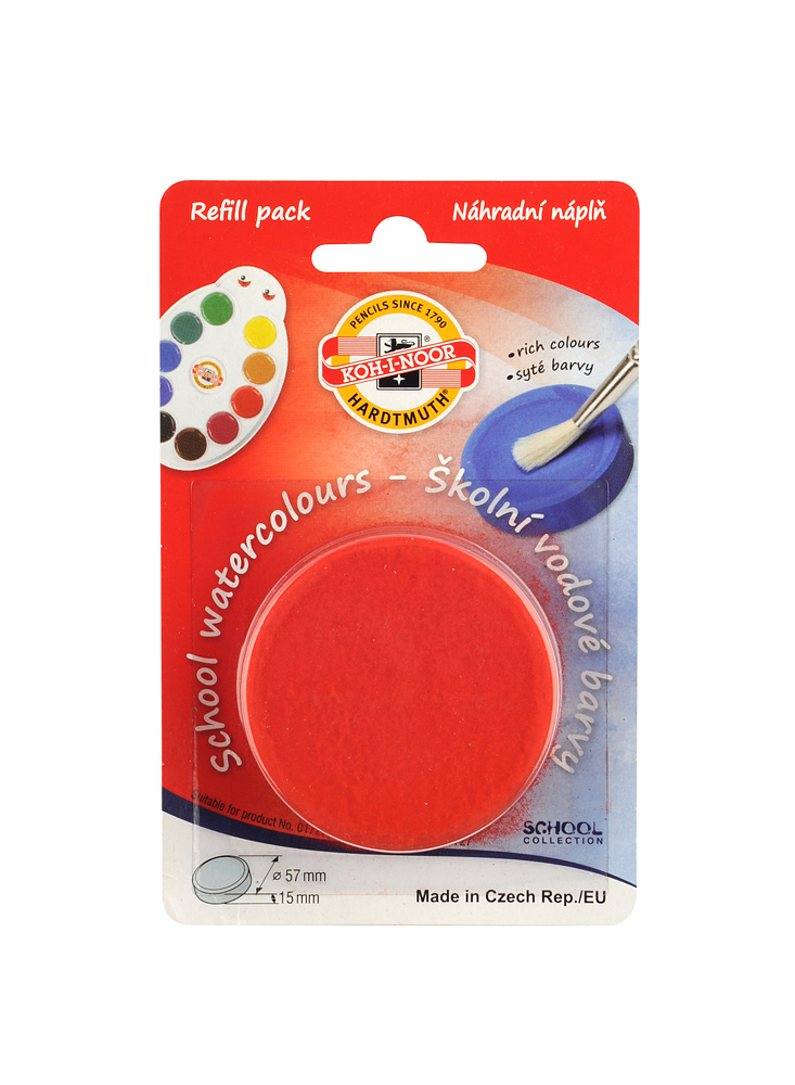Farbkasten- Ersatztabletten 57 mm  - Light Vermillion / 376 -  im Blister