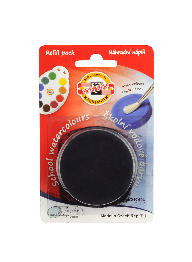 Farbkasten- Ersatztabletten 57 mm  - Black /  700 -  im Blister