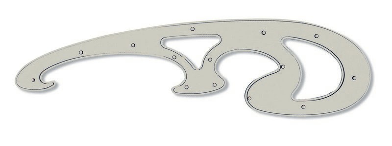 Schablone - Burmester  Kurvenschablone - K13 , Transparent Braun