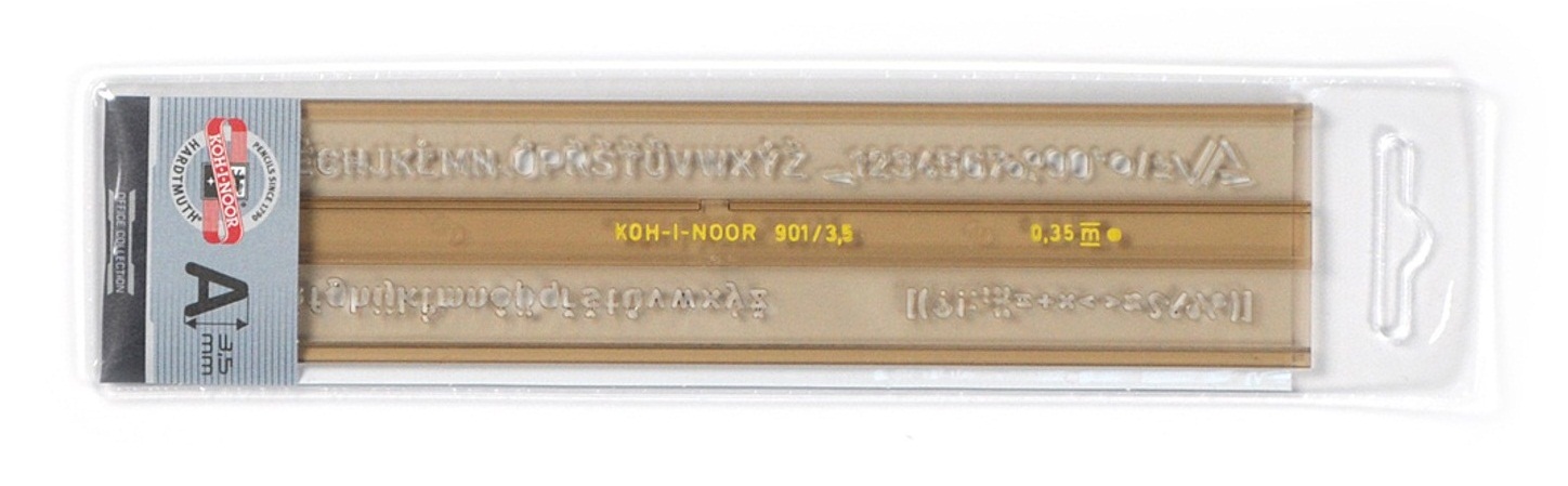 Schablone - Schriftschablone 3,5 mm - Transparent Rauchfarbig