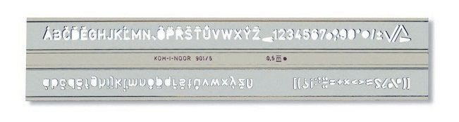 Schablone - Schriftschablone 5,0 mm - Transparent Rauchfarbig