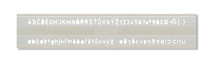 Schablone - Schriftschablone 5 mm, inklusive griechisches Alphabet - Transparent Rauchfarbig