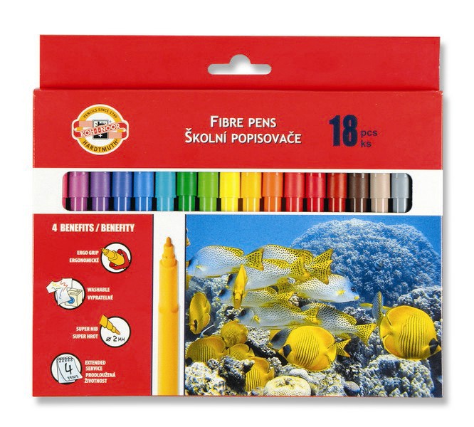 Fasermaler &quot; Fisch &quot;   18er Set im Papp- Etui