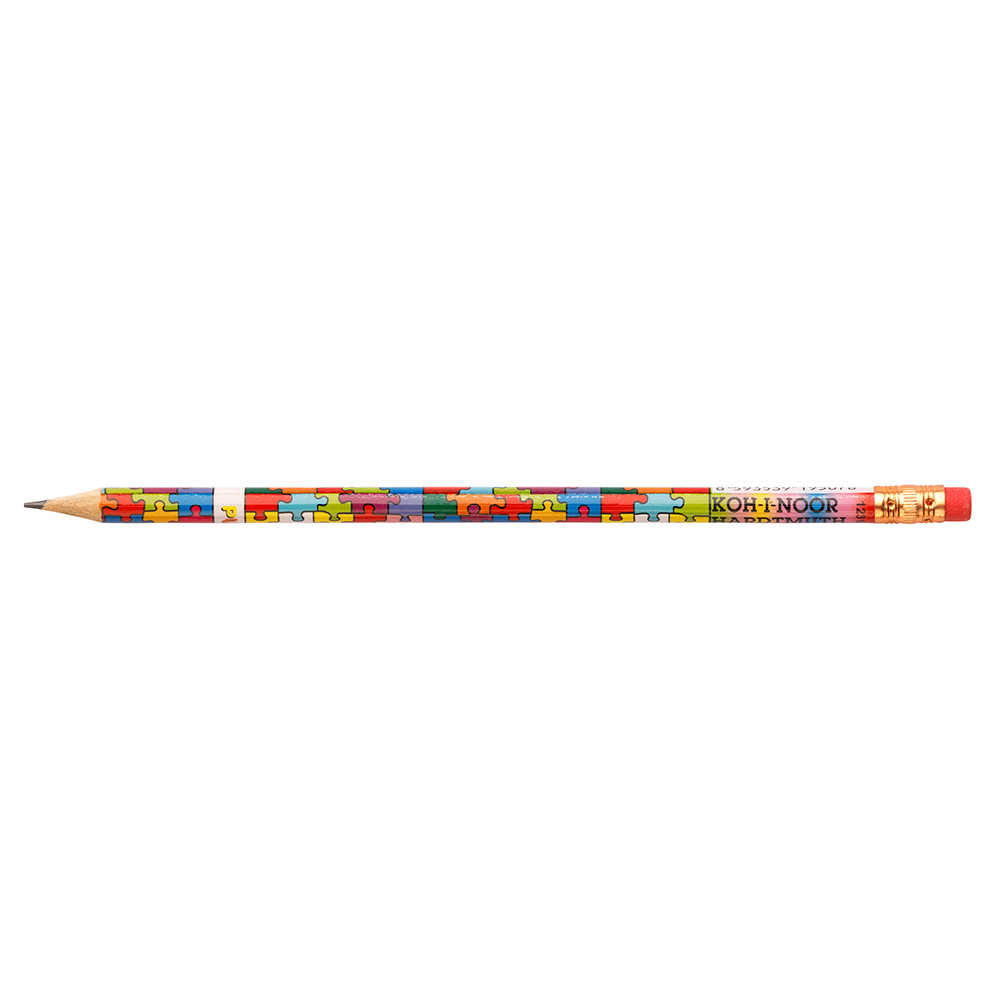 Bleistifte &quot; Puzzle &quot;  mit Radiergummi - Gradation HB -  im 12er Pack