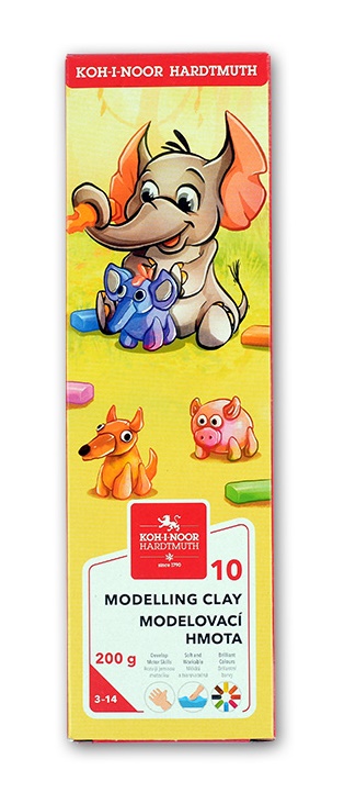 Modelliermasse- Knetmasse  10er Pack / Schachtel  - 200 g , farblich sortiert -
