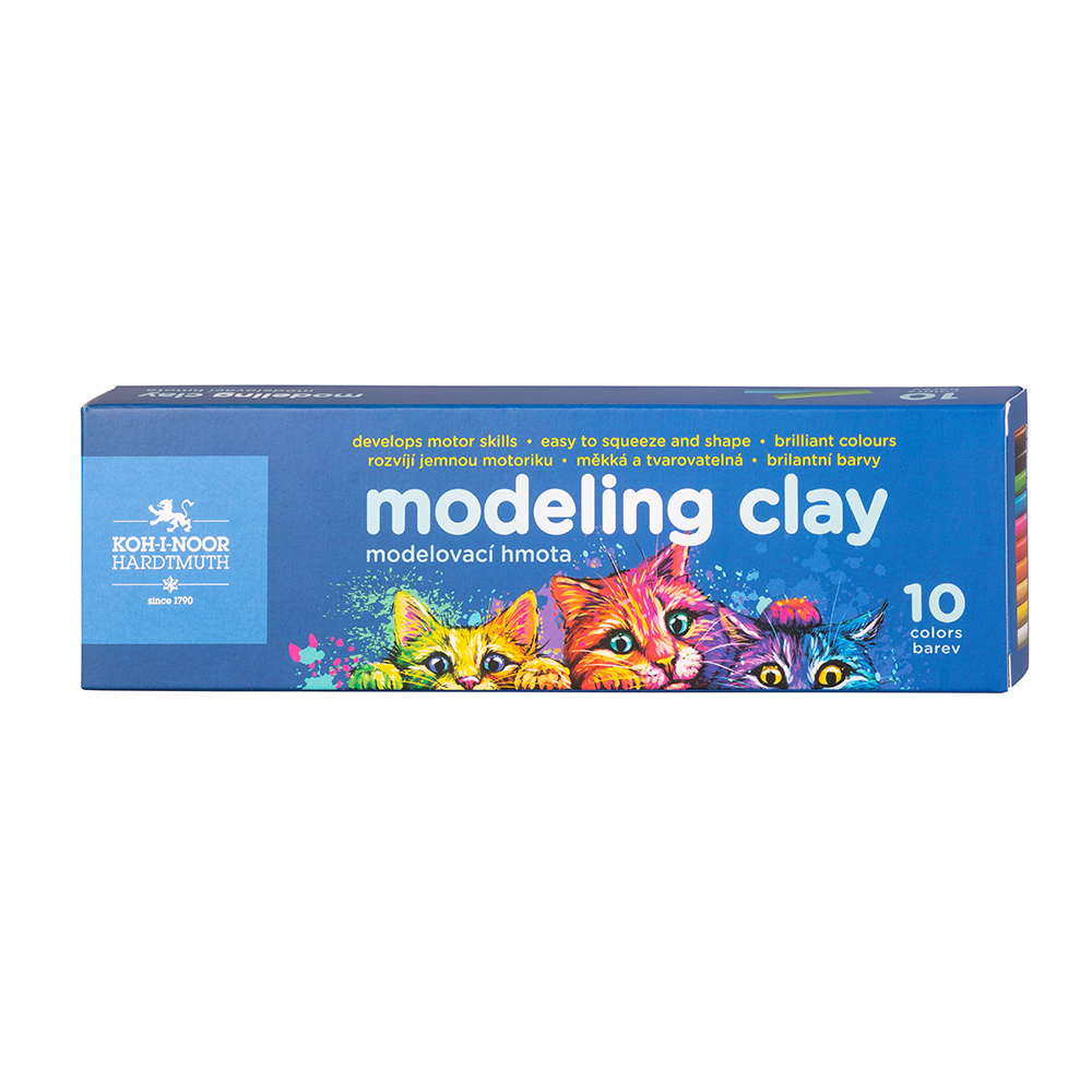 Modelliermasse- Knetmasse 10er Pack / Schachtel - 200 g, farblich sortiert -