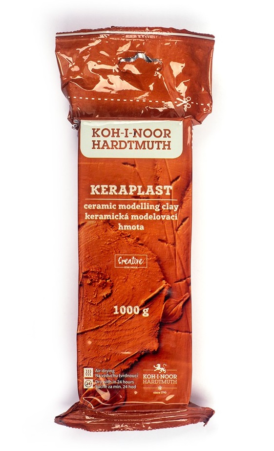 Modelliermasse-  Keraplast- Ton , Lufth&#228;rtend - 1000 g , terracotta