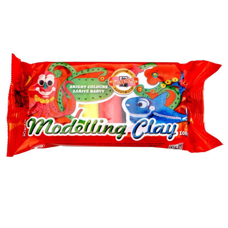 Modelliermasse- Knetmasse  5er Pack  - 100 g , farblich sortiert