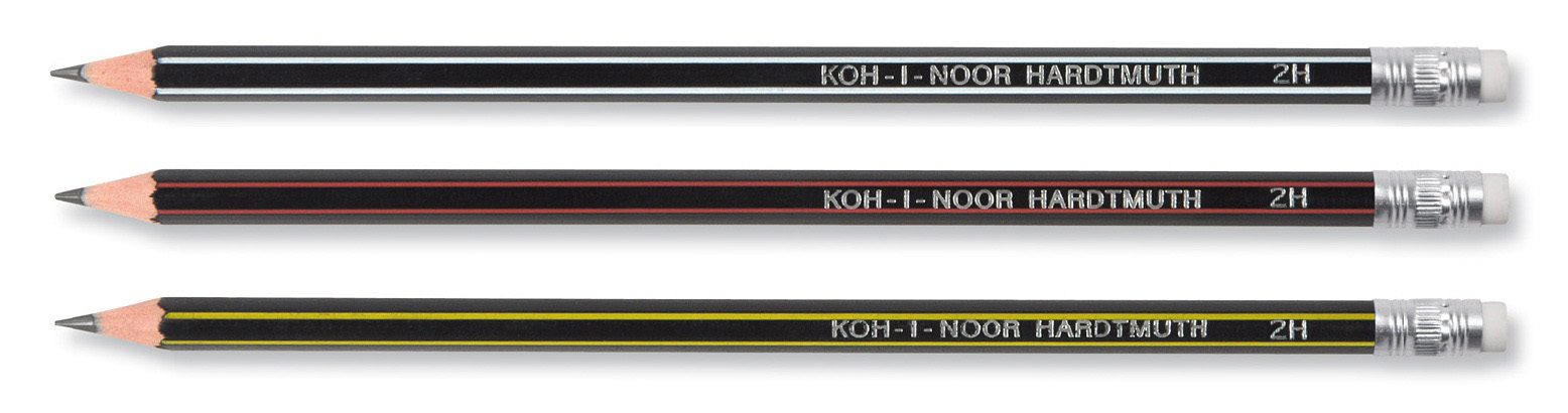 Bleistifte Extra flexible  Graphitstifte mit Radiergummi  - Gradation 2H - im  12er Pack