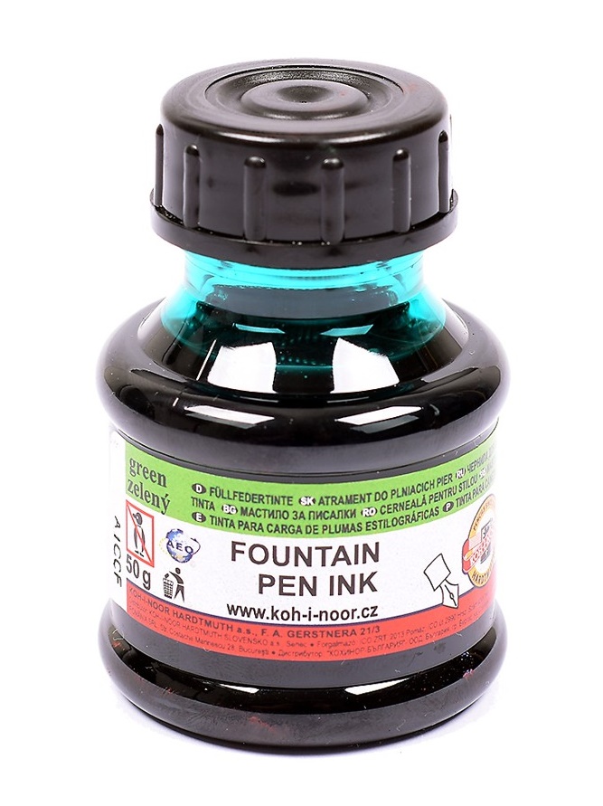 Tinte  &quot; KOH-I-NOOR &quot; F&#252;llertinte - gr&#252;n - 50 ml PVC- Flasche