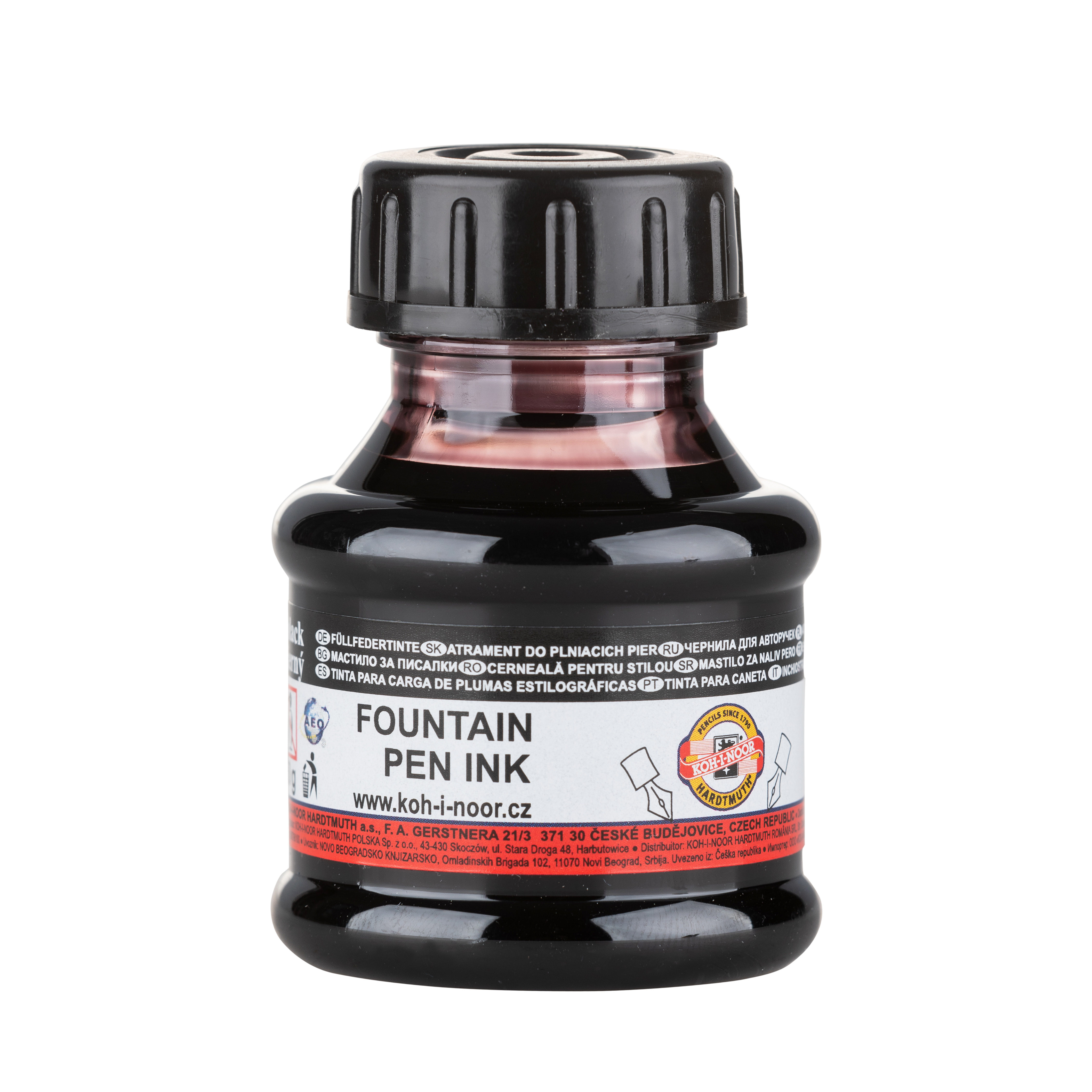 Tinte  &quot; KOH-I-NOOR &quot; F&#252;llertinte - schwarz - 50 ml PVC- Flasche