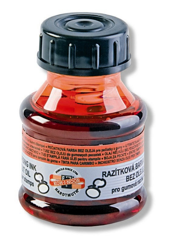 Stempelfarbe &quot; KOH-I-NOOR &quot; rot, 50  ml PVC - Flasche