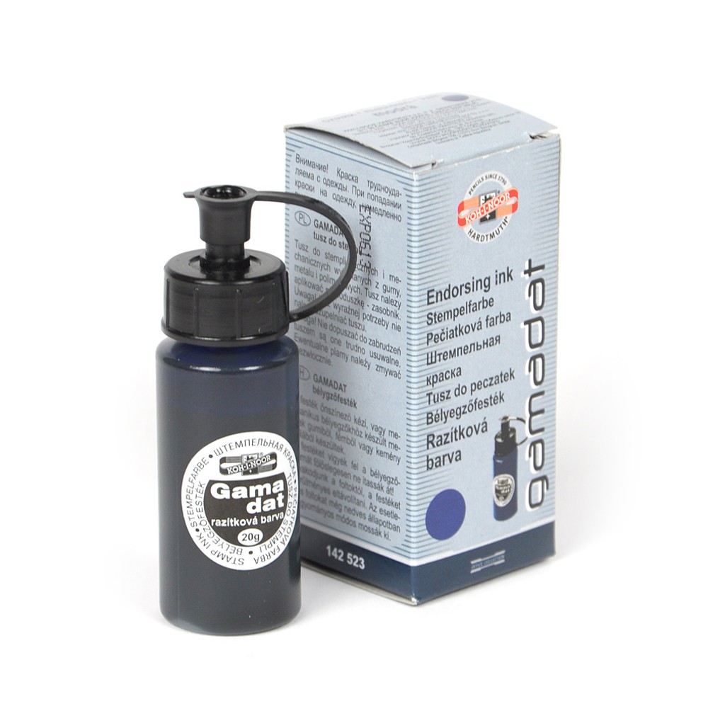 Stempelfarbe  &quot;GAMADAT&quot;  Blau, 20 ml PVC- Flasche