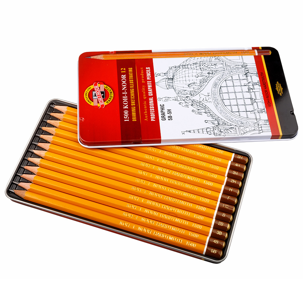 Graphitstifte 12er Set  &quot; GRAPHIC  Gradation  5B - 5H &quot;  im Metalletui