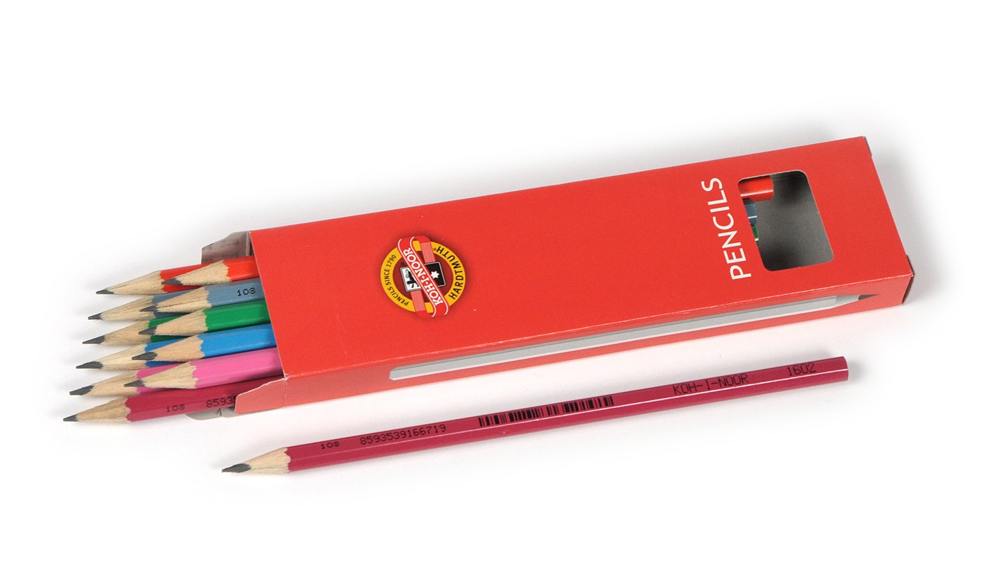 Bleistifte - Schulbleistifte H&#228;rtegrad 2 / mittel ,  farblich sortiert ,   im 12er Pack
