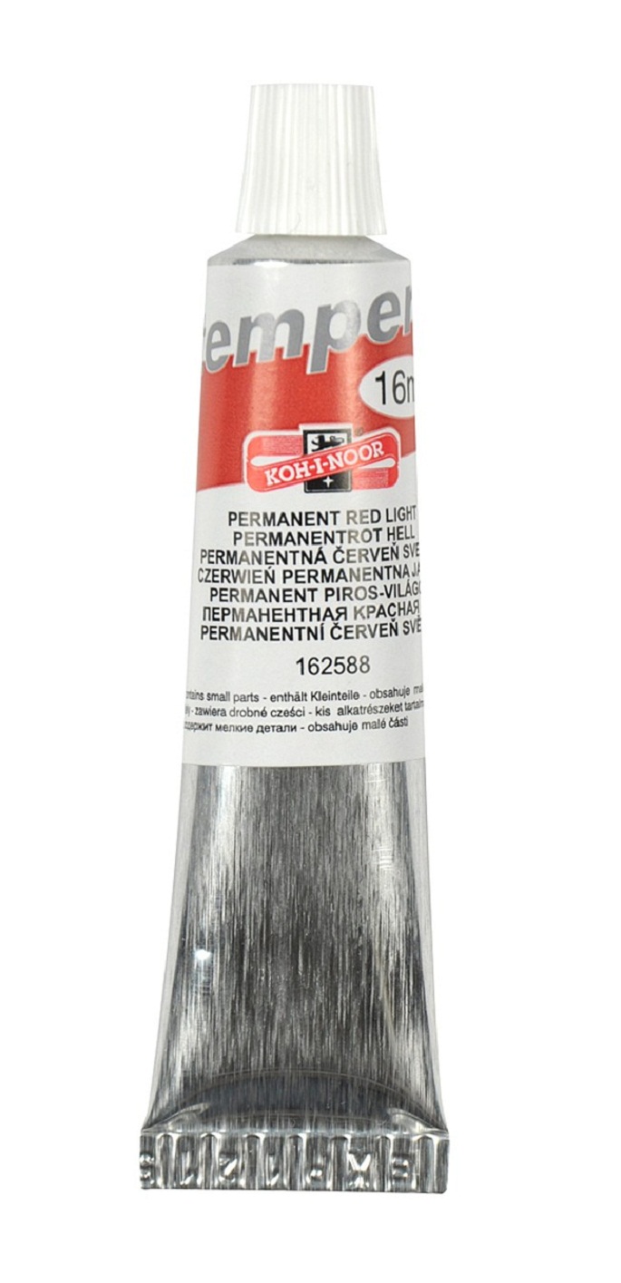 Temperafarbe 16 ml  / Tube  - Light Permanent Red