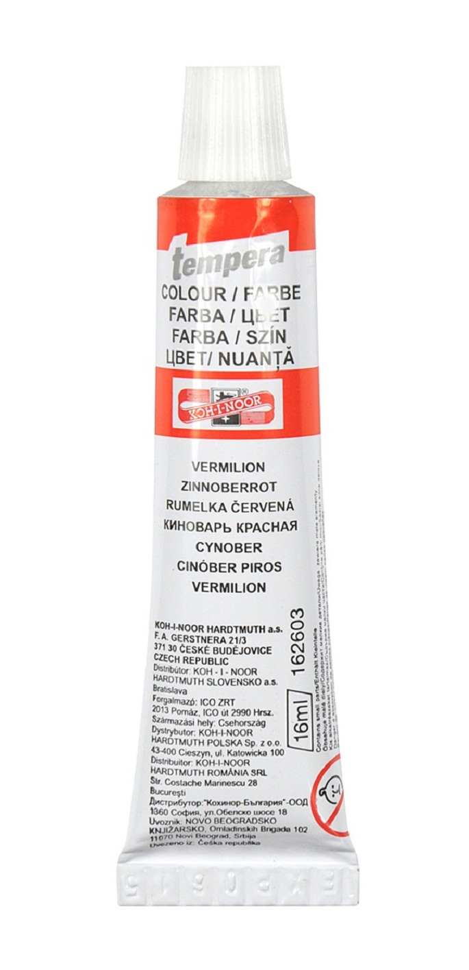 Temperafarbe 16 ml / Tube - Vermilion Red