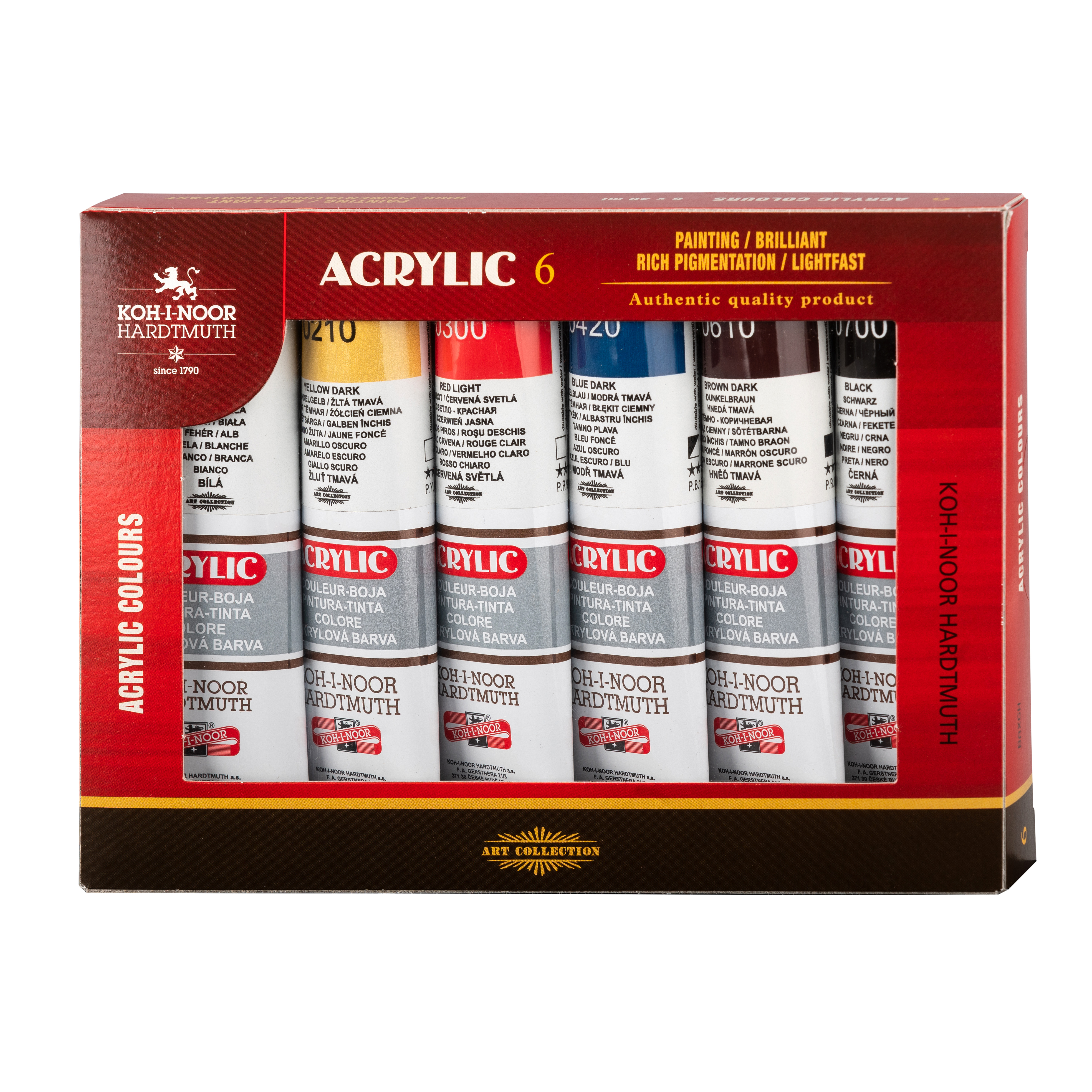 Acrylfarben- 6er Set  -  6 x 40 ml / Tuben