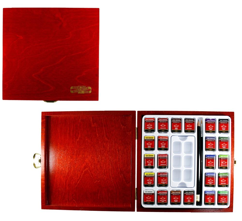 Aquarellfarben- Set  &quot;Mondeluz&quot;  24er Set  im Holzkoffer