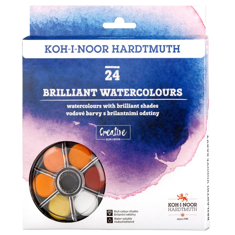 Farbkasten-  24er / 4 Etagen  Brilliant Wasserfarben / Kunststoffkasten