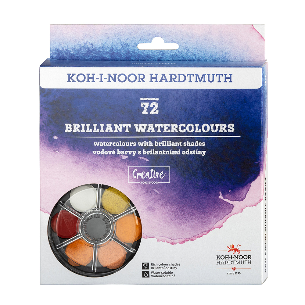 Farbkasten-  72er / 12 Etagen  Brilliant Wasserfarben / Kunststoffkasten