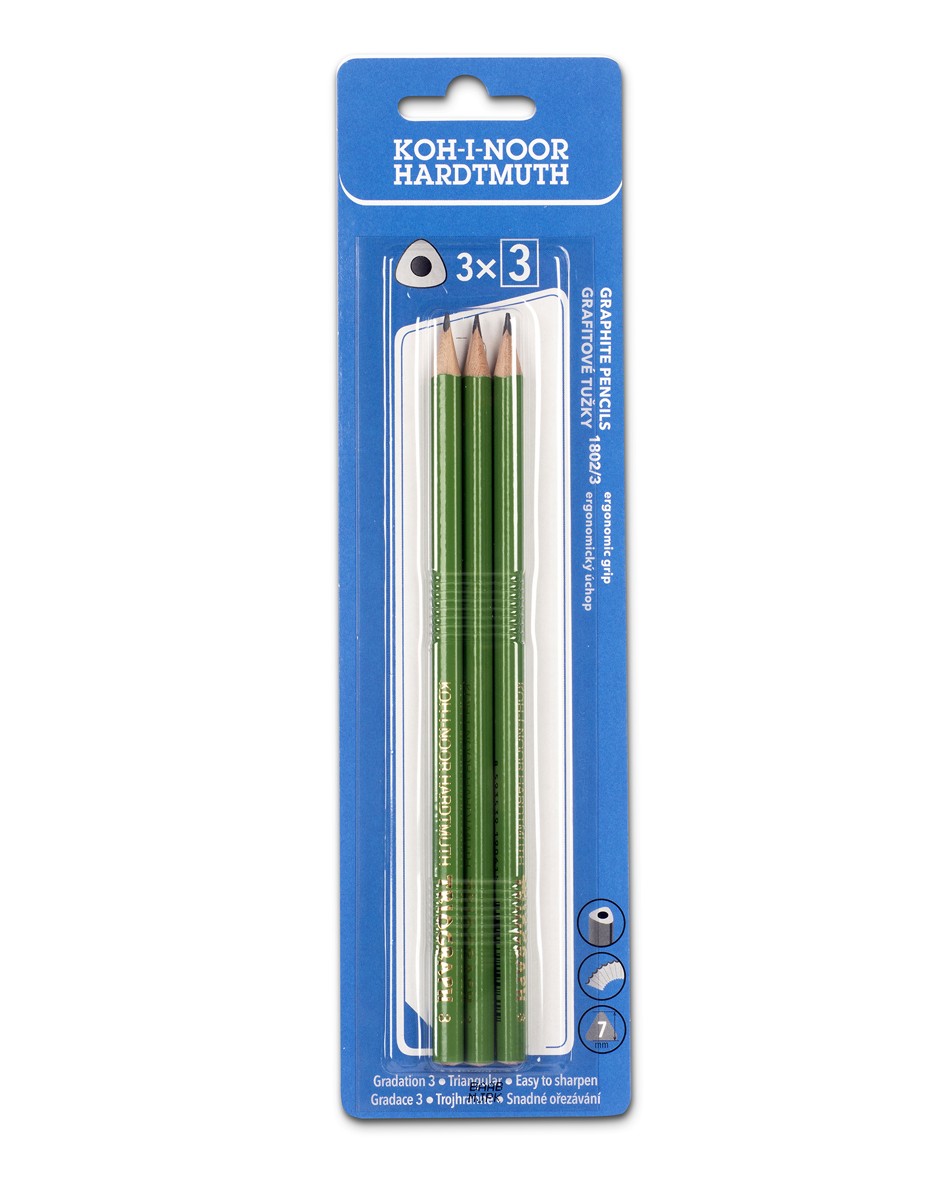 Bleistifte dreieckige - Graphitstifte - hart - 3er Set