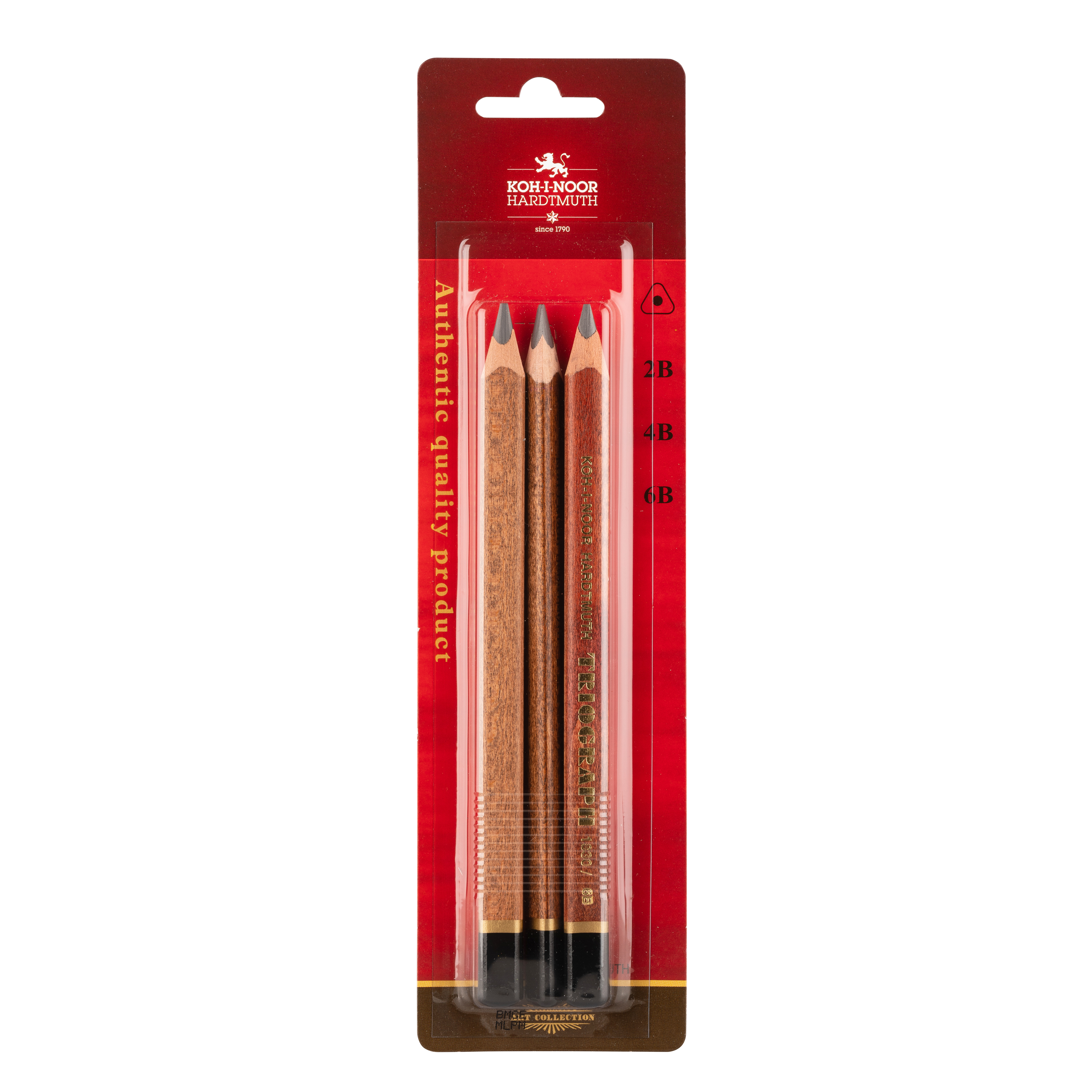 Graphitstifte Jumbo / Triograh 5,6 mm - Gradation 2B, 4B, 6B - im 3er Blister