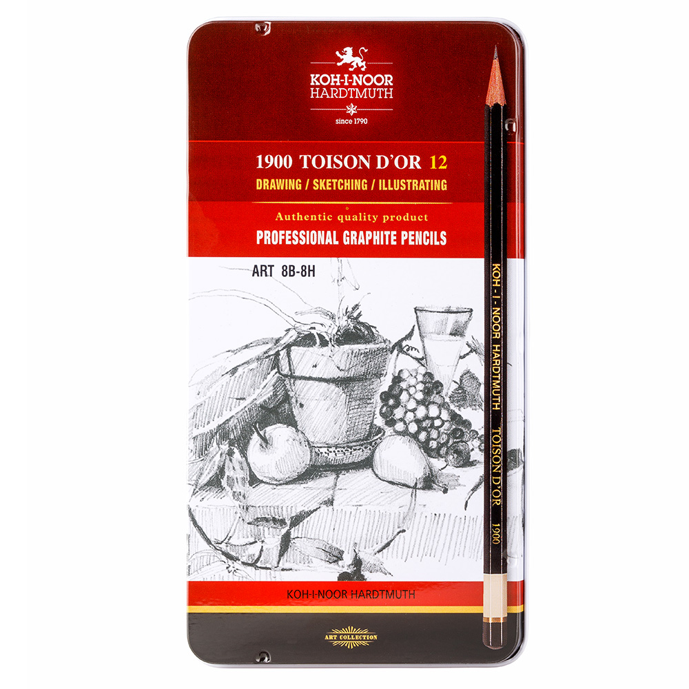 Graphitstifte 12er Set &quot; Toison Dr  ART &quot; -  Gradation  8B  - 8H -  im Metalletui