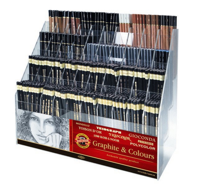 K&#252;nstler- Set   Acryl- Aufsteller /  Display  gef&#252;llt mit  924 K&#252;nstlerstiften