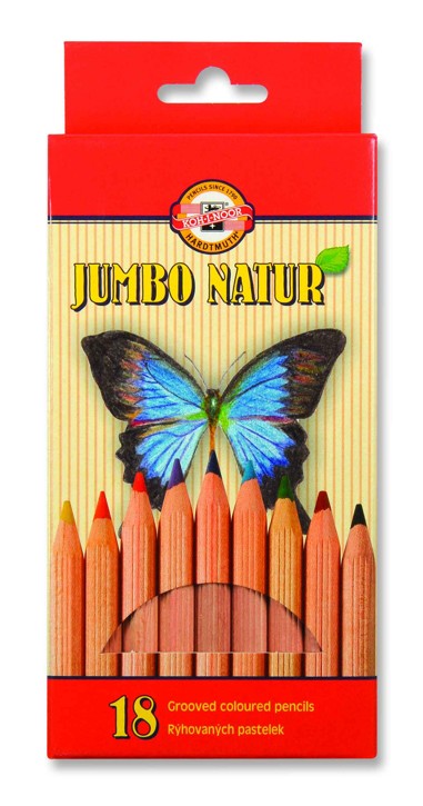 Buntstifte Natur Jumbo Schul- Farbstifte 5,6 mm Mine  18er Pack