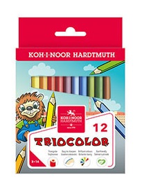 Buntstifte Triocolor -  kurz , Jumbo &quot; LION &quot; Schul- Farbstifte 4,2 mm Mine im 12er Pack