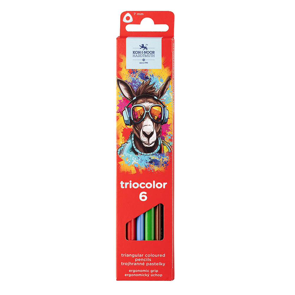 Buntstifte Triocolor  Schul- Farbstifte &quot;DONKEY&quot; - 6er Pack