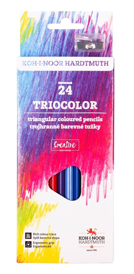 Buntstifte Triocolor Schul- Farbstifte inklusive Anspitzer im 24er Pack