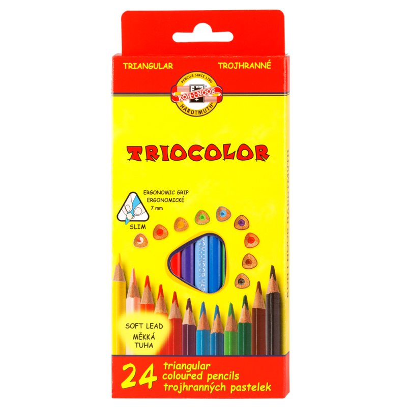Buntstifte Triocolor Schul- Farbstifte 3,2 mm Mine  24er Pack