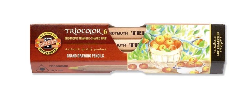 Buntstifte Triocolor Natur Jumbo / K&#252;nstlerfarbstifte   6er Pack