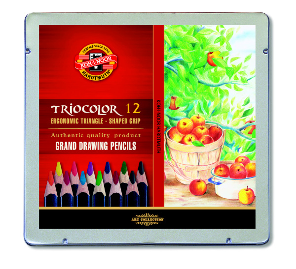 Buntstifte Triocolor  Jumbo / K&#252;nstlerfarbstifte  12er Set im Metalletui