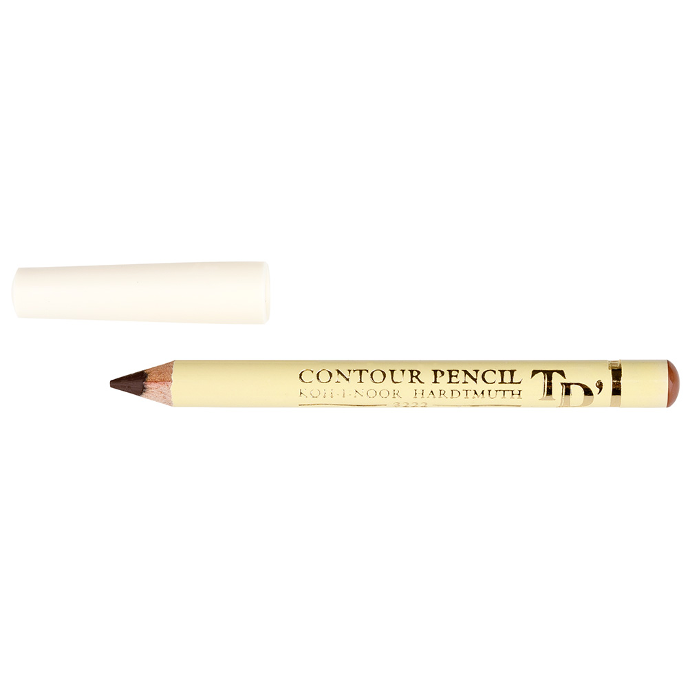 Konturenstifte beige mit Schutzkappe - Strichfarbe  Braun - 12er Pack