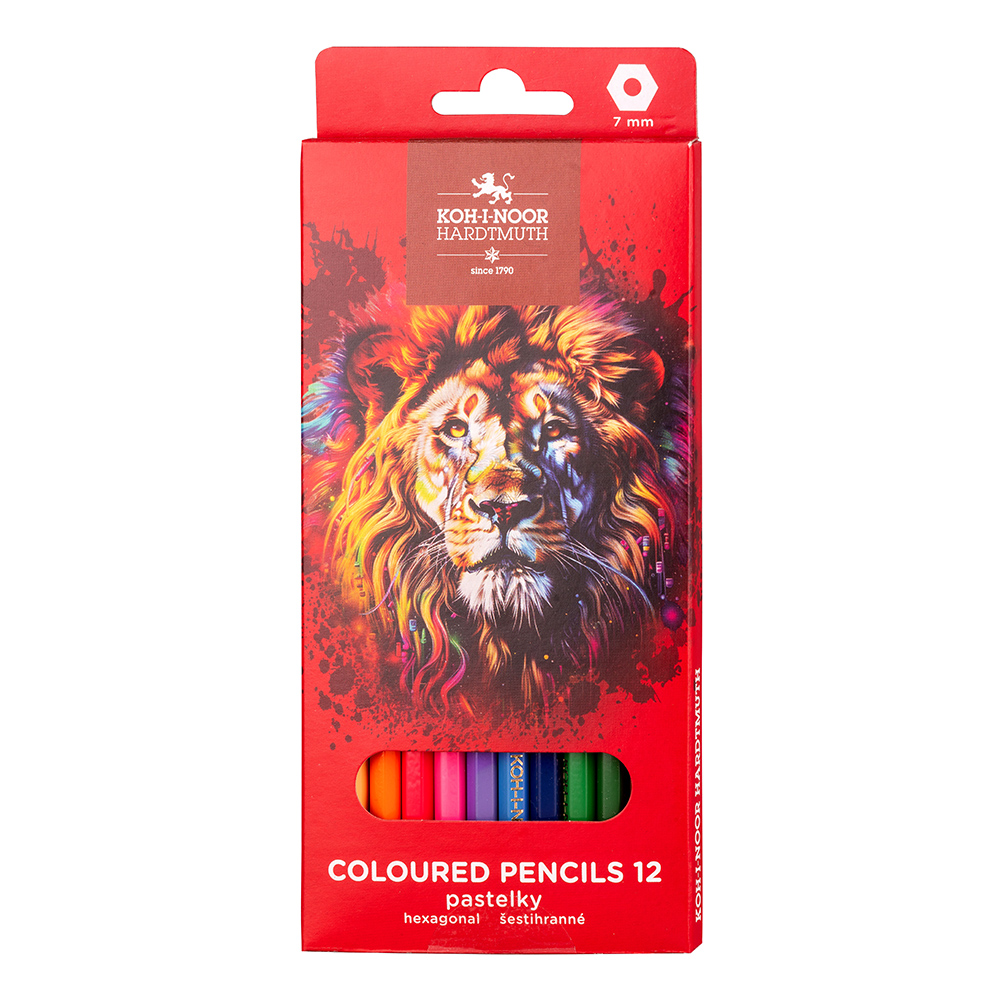 Buntstifte Schul- Farbstifte &quot;LION Red&quot; - 12er Pack
